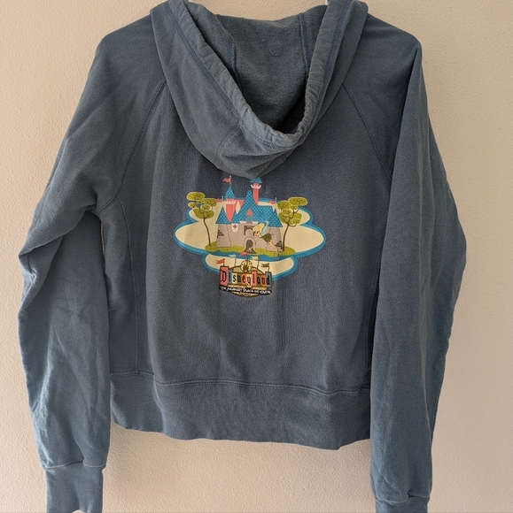 Vintage Y2K Disneyland 50th Anniversary Blue Cotton Jacket Embroidered sz L - Picture 3 of 11